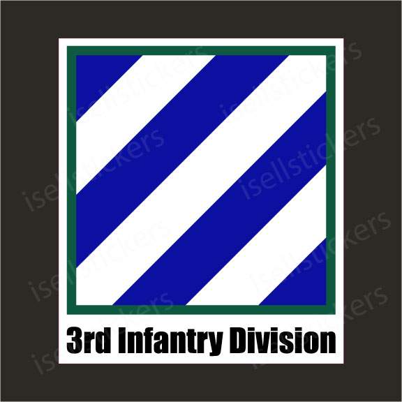 3rd Infantry Division Army Unit Crest Military Bumper Sticker Vinyl ...