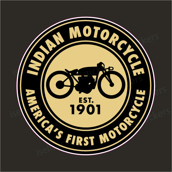 Indian Motorcycle Vintage 1901 Bike Bumper Sticker Window Decal