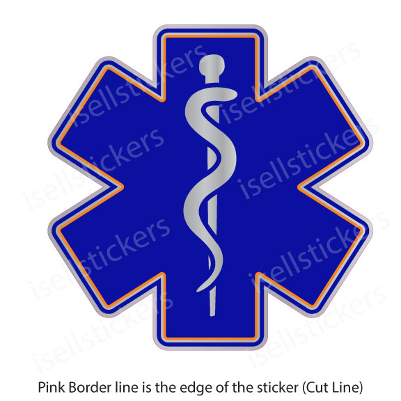 thumbnail image 2 of Subdued Reflective Star Of Life Fire Helmet Decal - Black Flag Style, 4 Inch (EMT) 2 of 3