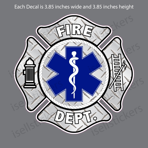Sticker EMS oval Star of Life EMT Decal Pack of 3 