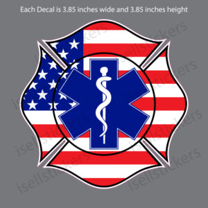 Dive Rescue Maltese Cross with Star Of Life Car or Fire Helmet Decal EMS 4 inch