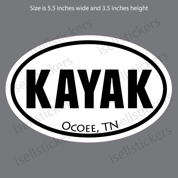 Ocoee TN Kayak Whitewater Rafting Boat Bumper Sticker Window Decal