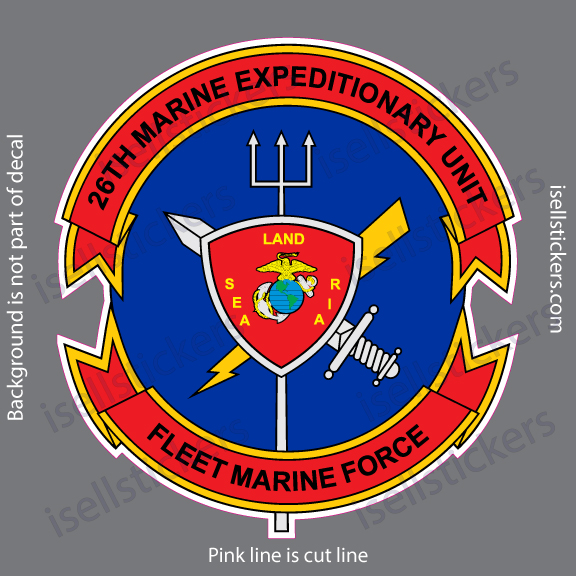 26th Marine Expeditionary Fleet Force MEU Bumper Sticker Window Decal