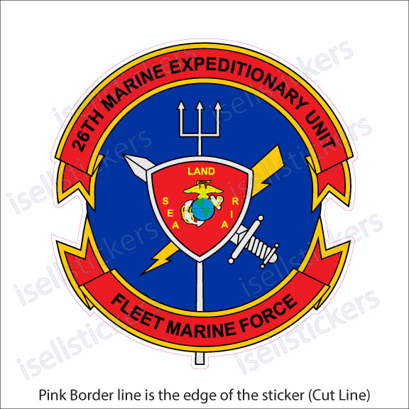 26th Marine Expeditionary Fleet Force MEU Bumper Sticker Window Decal - Image 2