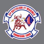 3rd Battalion 1st Marine 3/1 Thundering Third Bumper Sticker Window Decal