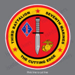 3rd Battalion 7th Marine 3/7 USMC Pre 2018 Bumper Sticker Window Decal