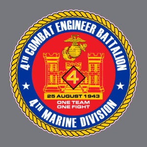 4th Marine Combat Engineer Battalion USMC Bumper Sticker Vinyl Window Decal