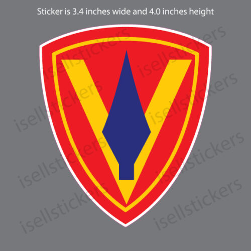 5th Marine Division Spearhead Fighting Fifth Window Decal Bumper Sticker