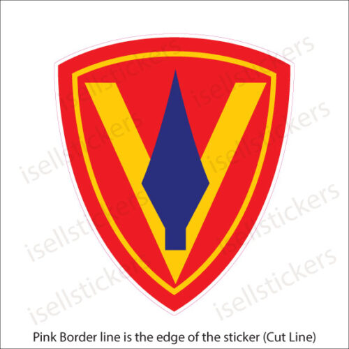 5th Marine Division Spearhead Fighting Fifth Window Decal Bumper Sticker