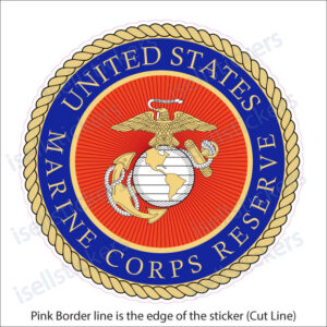 USMC Marine Corps Reserve Seal Semper Fi Military Bumper Sticker Window Decal - Image 4