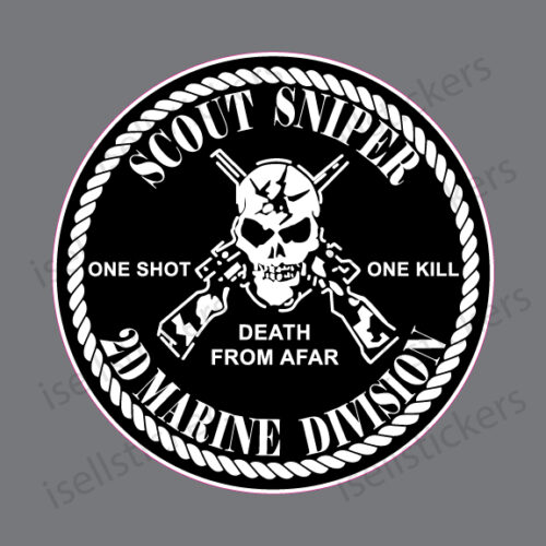 MA-3090 Scout Sniper 2D Marine Division Decal Sticker