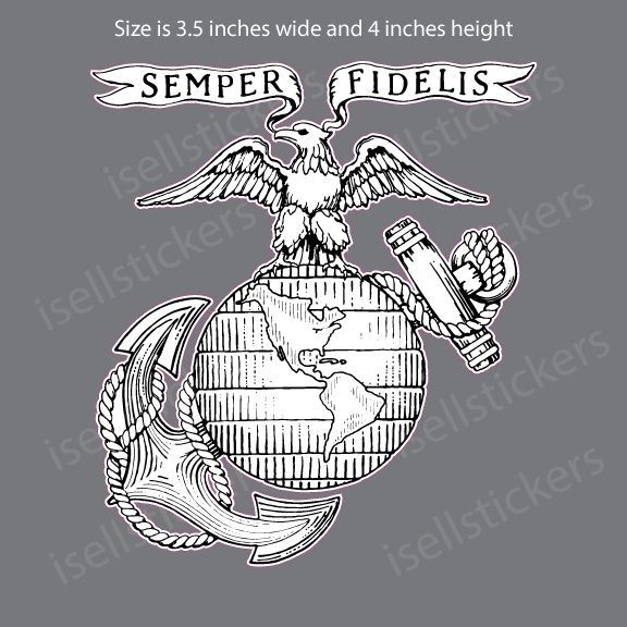 US Marines Eagle Globe Anchor EGA Window Graphic Decal