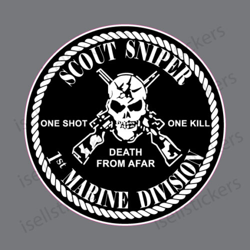 MA-3133 Scout Sniper 1st Marine Division Decal Sticker