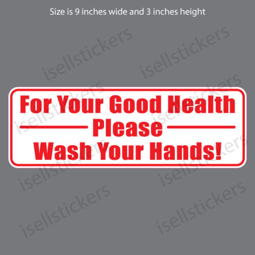 Bathroom Kitchen Wash Your Hands Restaurant Notice Door Vinyl Window Sticker Decal