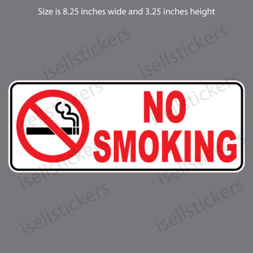 No Smoking Sign Notice Restaurant Store Door Entrance Sticker Window Decal