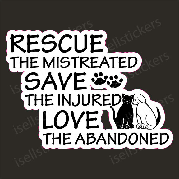 Pets Animal Rescue Decals and Stickers