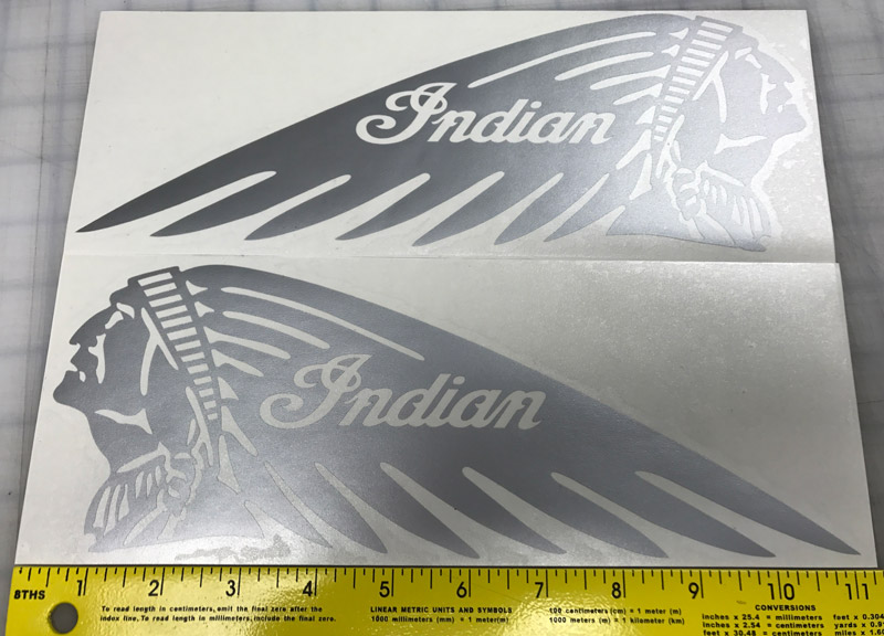 Indian Motorcycle Chief Gas Tank Silver Bumper Sticker Window Decal