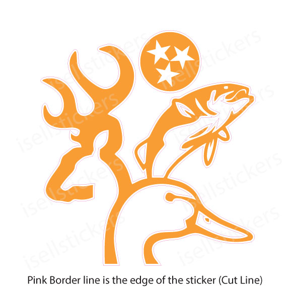 Buck Deer Duck Hunting Fishing TN Tri Star Bumper Sticker Window Decal