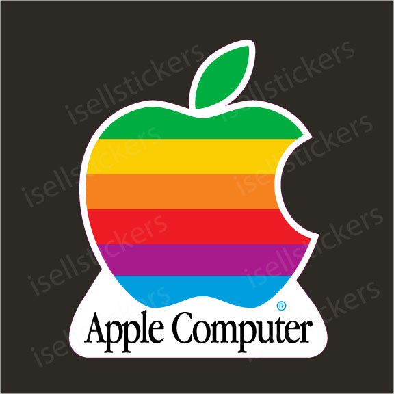 Classic Mac Apple Computer Retro Rainbow Car Bumper Sticker Window Decal