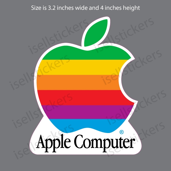 Classic Mac Apple Computer Retro Rainbow Car Bumper Sticker Window Decal