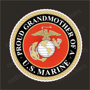 Proud Grandmother of a US Marine Military Bumper Sticker Window Decal