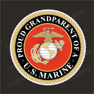 Proud Grandparent of a US Marine Military Bumper Sticker Window Decal
