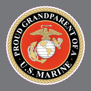 Proud Grandparent of a US Marine Military Car Truck Bumper Sticker Window Decal