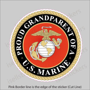 Proud Grandparent of a US Marine Military Bumper Sticker Window Decal