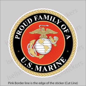 Proud Family of a US Marine Military Sticker Decal