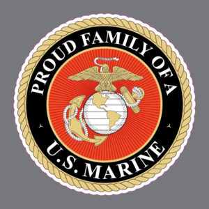 Proud Family of a US Marine Military Car Truck Bumper Sticker Window Decal