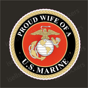 Proud Wife of a US Marine Decal Sticker