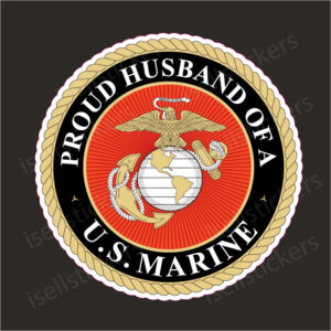 Proud Husband of a US Marine Military Bumper Sticker Window Decal