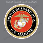 Proud Husband of a US Marine Military Bumper Sticker Window Decal