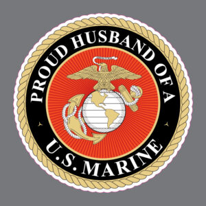 Proud Husband of a US Marine Military Car Truck Bumper Sticker Window Decal