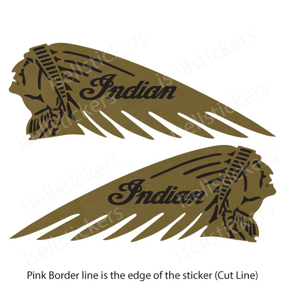 Gold Metallic Dark Horse Indian Motorcycle Helmet Sticker Pair Window