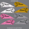 Indian Motorcycle Gas Fuel Tank War Bonnet Headdress Decal Sticker PAIR