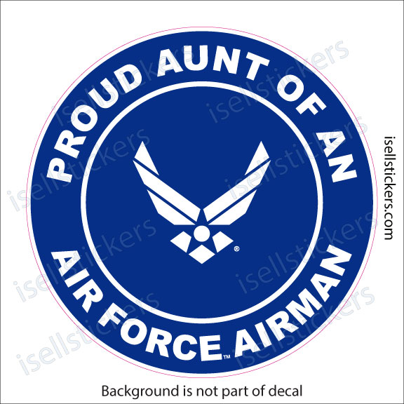 Proud Aunt of an Air Force Airman Military USAF Bumper Sticker Window Decal Blue - Image 3