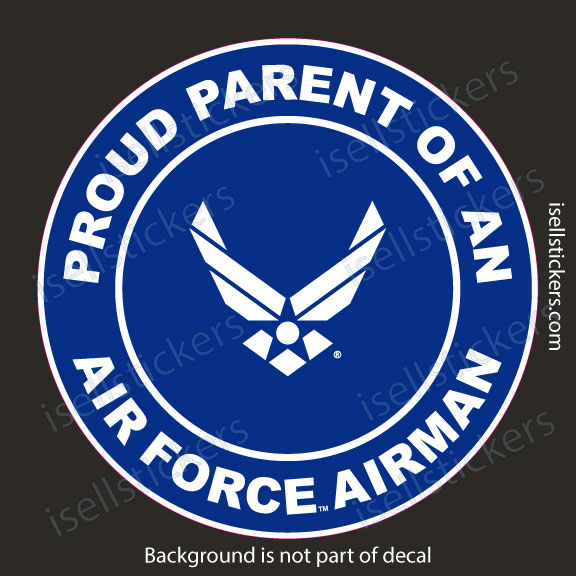 Proud Parent of an Air Force Airman Military USAF Bumper Sticker Window Decal Blue - Image 3