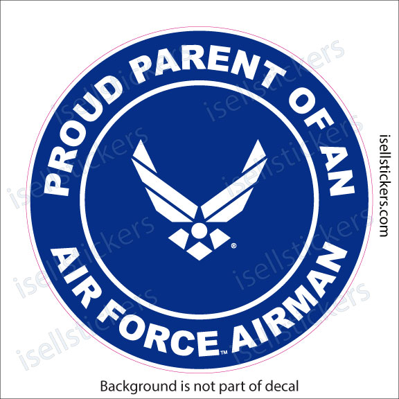 Proud Parent of an Air Force Airman Military USAF Bumper Sticker Window Decal Blue - Image 2