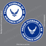 Proud Husband of an Air Force Airman Military USAF Bumper Sticker Window Decal