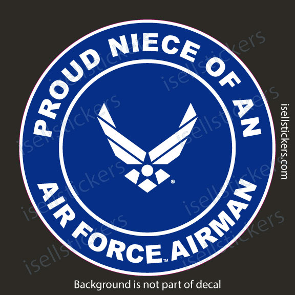 Proud Niece of an Air Force Airman Military USAF Bumper Sticker Window Decal - Image 5