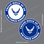 Proud Niece of an Air Force Airman Military USAF Bumper Sticker Window Decal