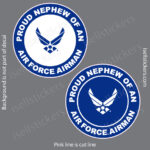 Proud Nephew of an Air Force Airman Military USAF Bumper Sticker Window Decal
