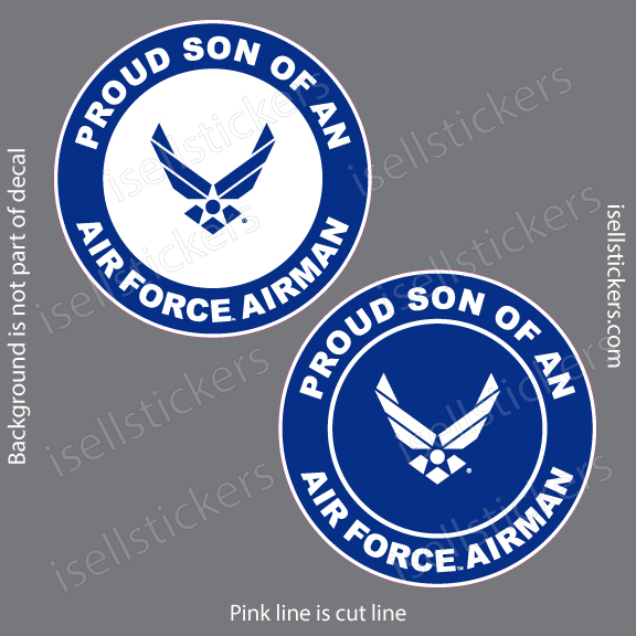 Proud Son of an Air Force Airman Military USAF Bumper Sticker Window Decal