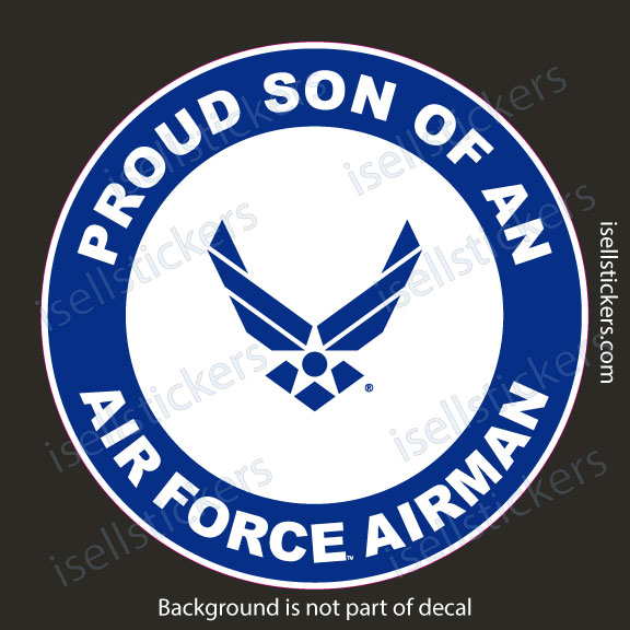 Proud Son of an Air Force Airman Military USAF Bumper Sticker Window Decal - Image 5
