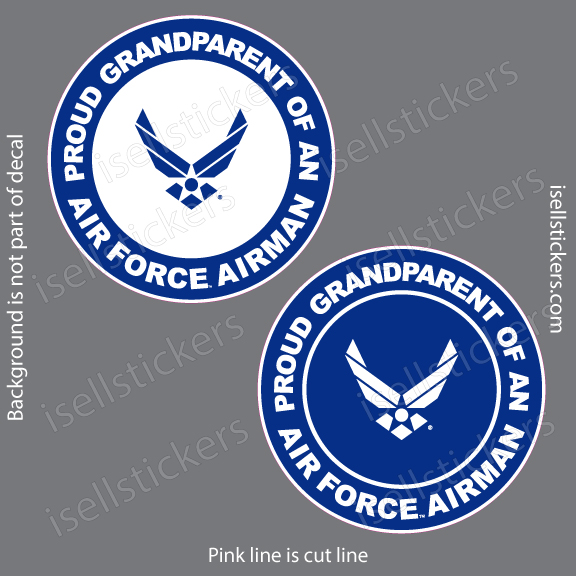 Proud Grandparent of an Air Force Airman Military USAF Bumper Sticker Window Decal