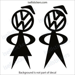 Mr and Mrs Bobblehead Volkswagen Service VW Vdub Hippy Window Decal Bumper Sticker - Image 4