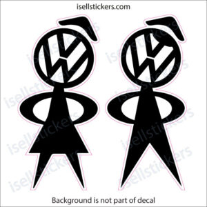 Mr and Mrs Bobblehead Volkswagen Service VW Vdub Hippy Window Decal Bumper Sticker - Image 5
