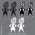 Mr and Mrs Bobblehead Volkswagen Service VW Vdub Hippy Window Decal Bumper Sticker