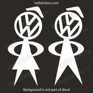 Mr and Mrs Bobblehead Volkswagen Service VW Vdub Hippy Window Decal Bumper Sticker - Image 2